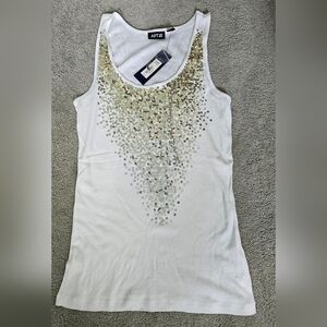 Apt. 9 White Sequin Embellished Tank Top